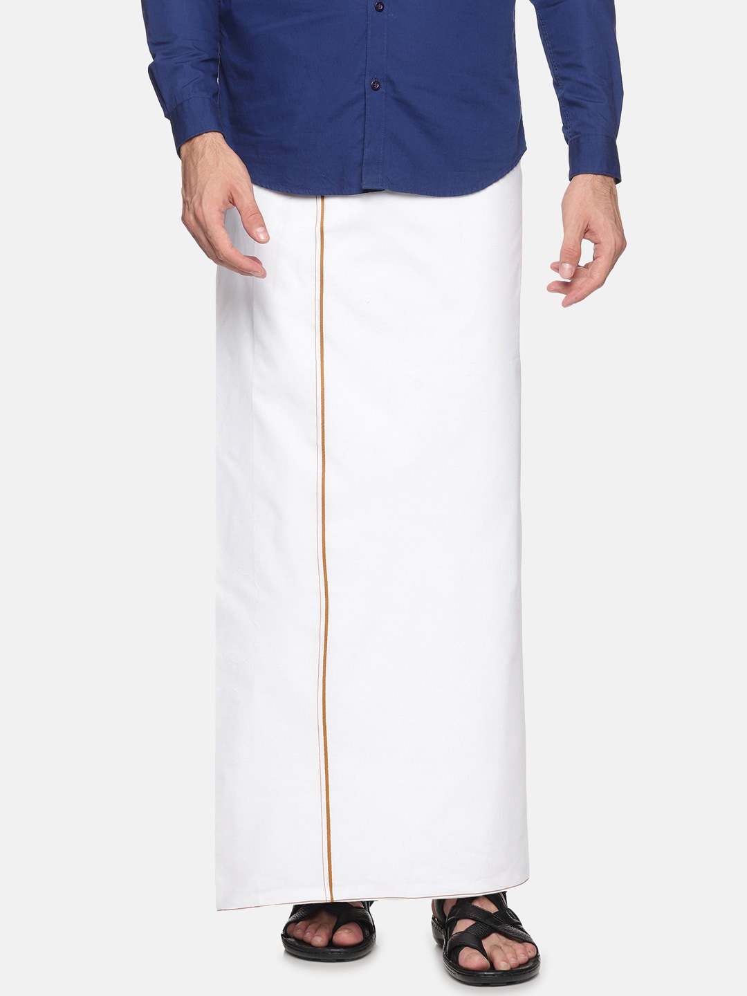 

Sethukrishna Men White Solid Dhotis