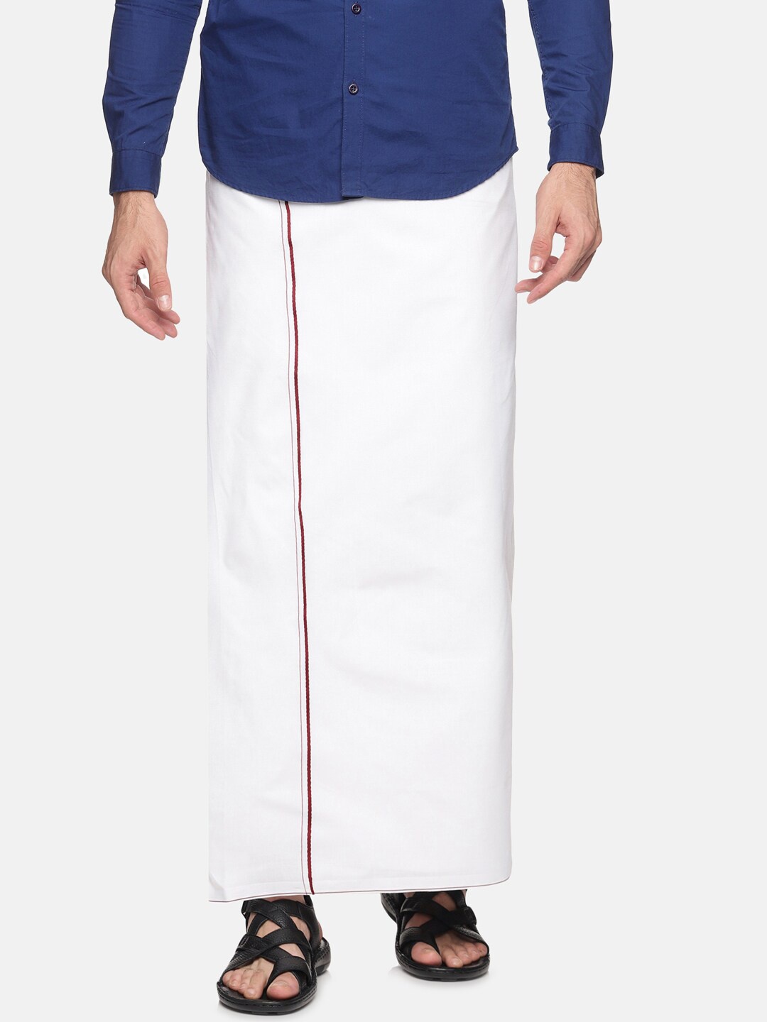 

Sethukrishna Men White Solid Dhotis