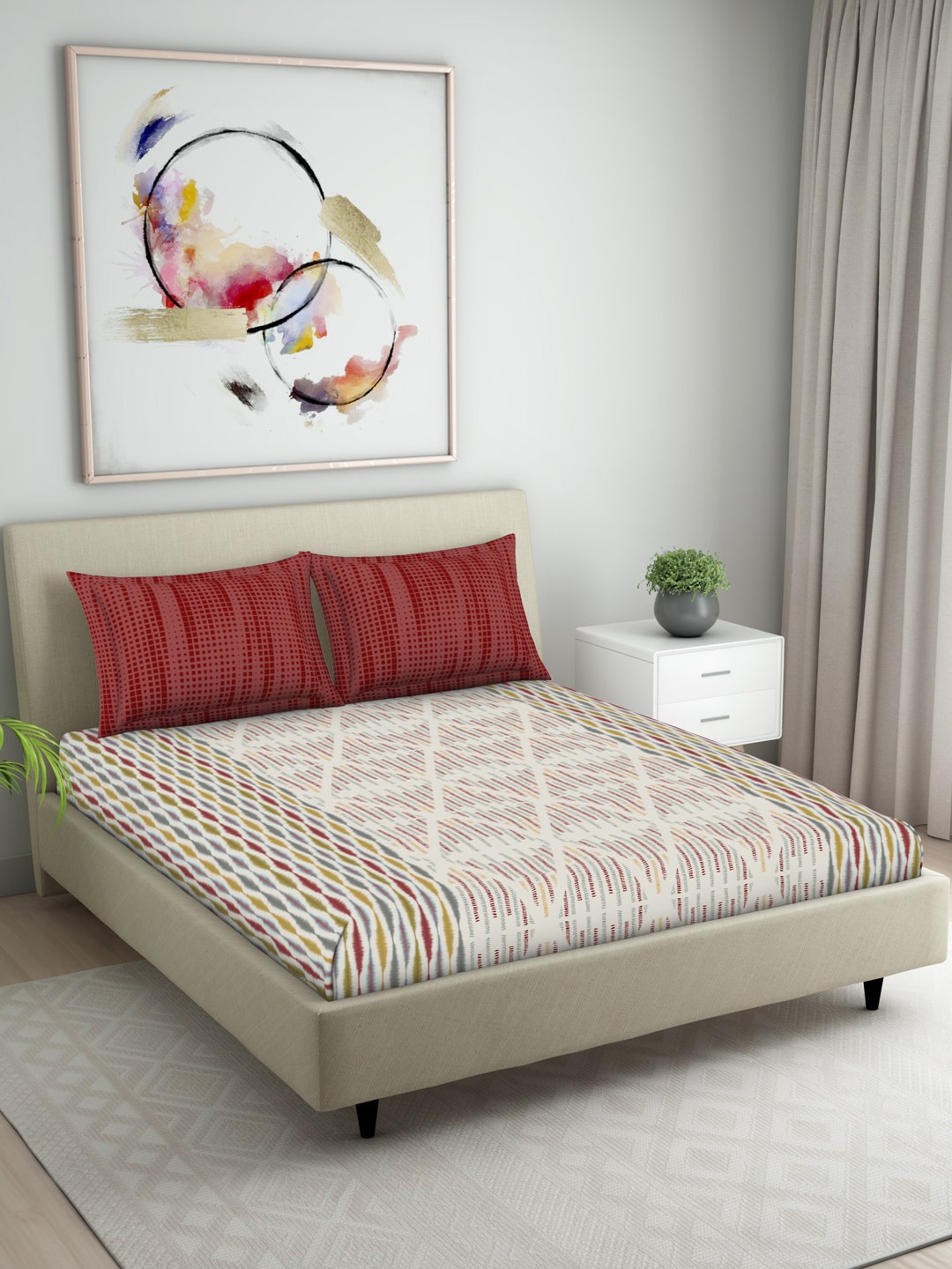

Welspun Unisex Red Bedsheets