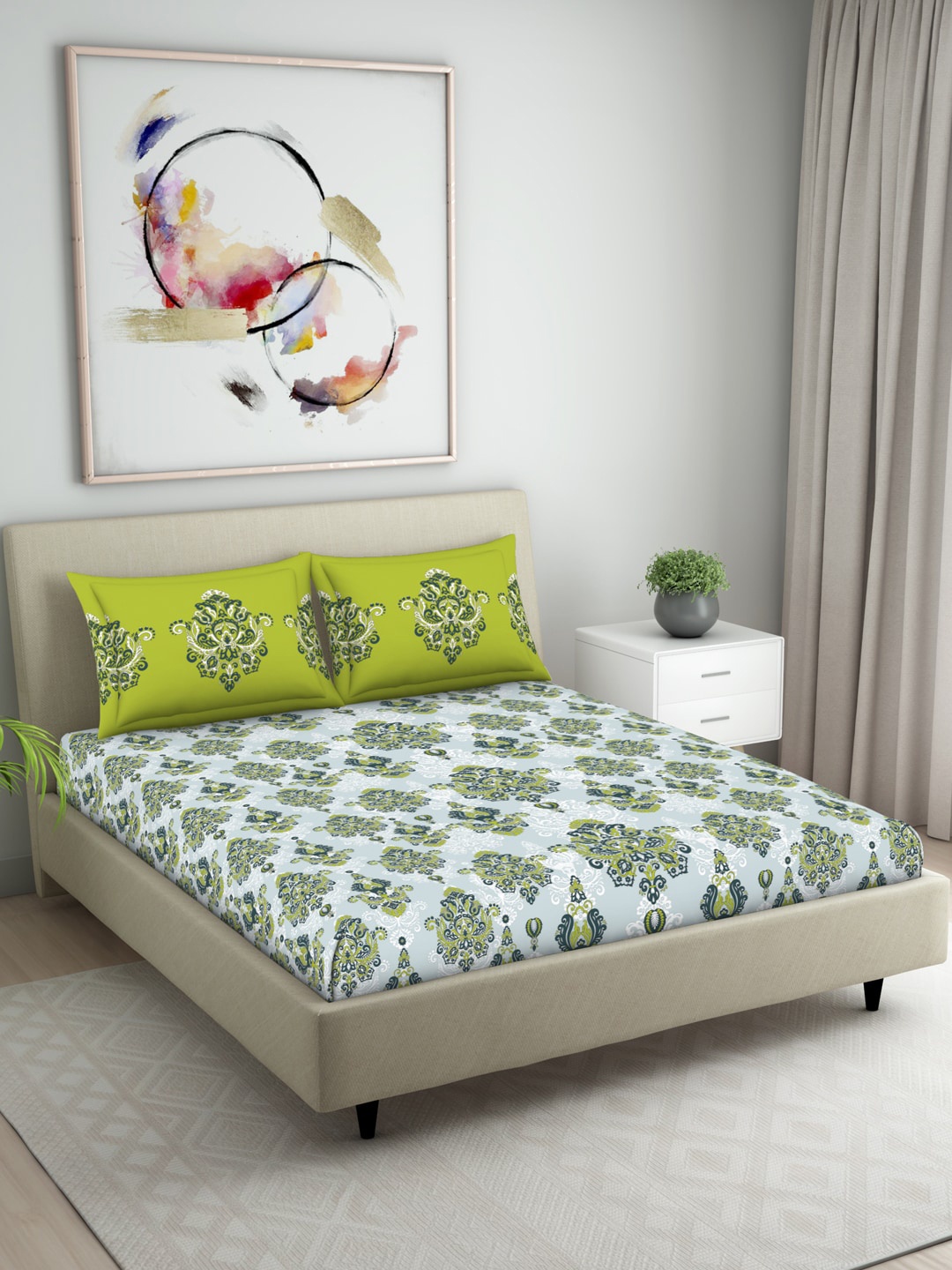 

Welspun Unisex Green Bedsheets