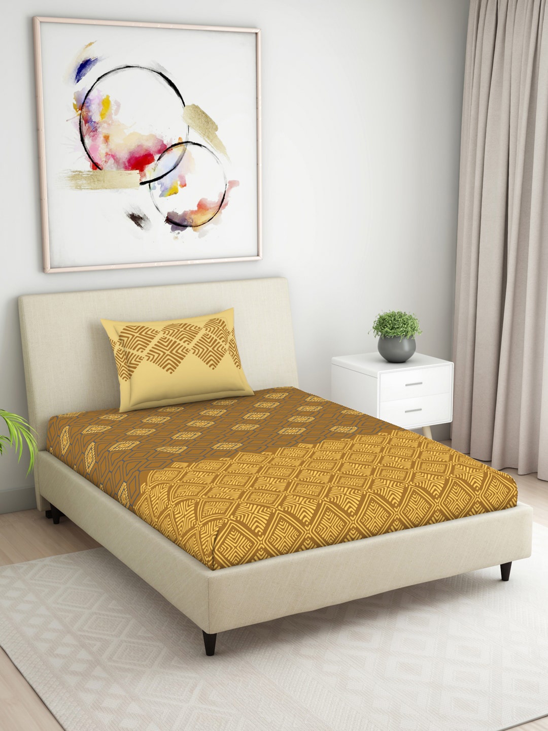 

Welspun Unisex Yellow Bedsheets