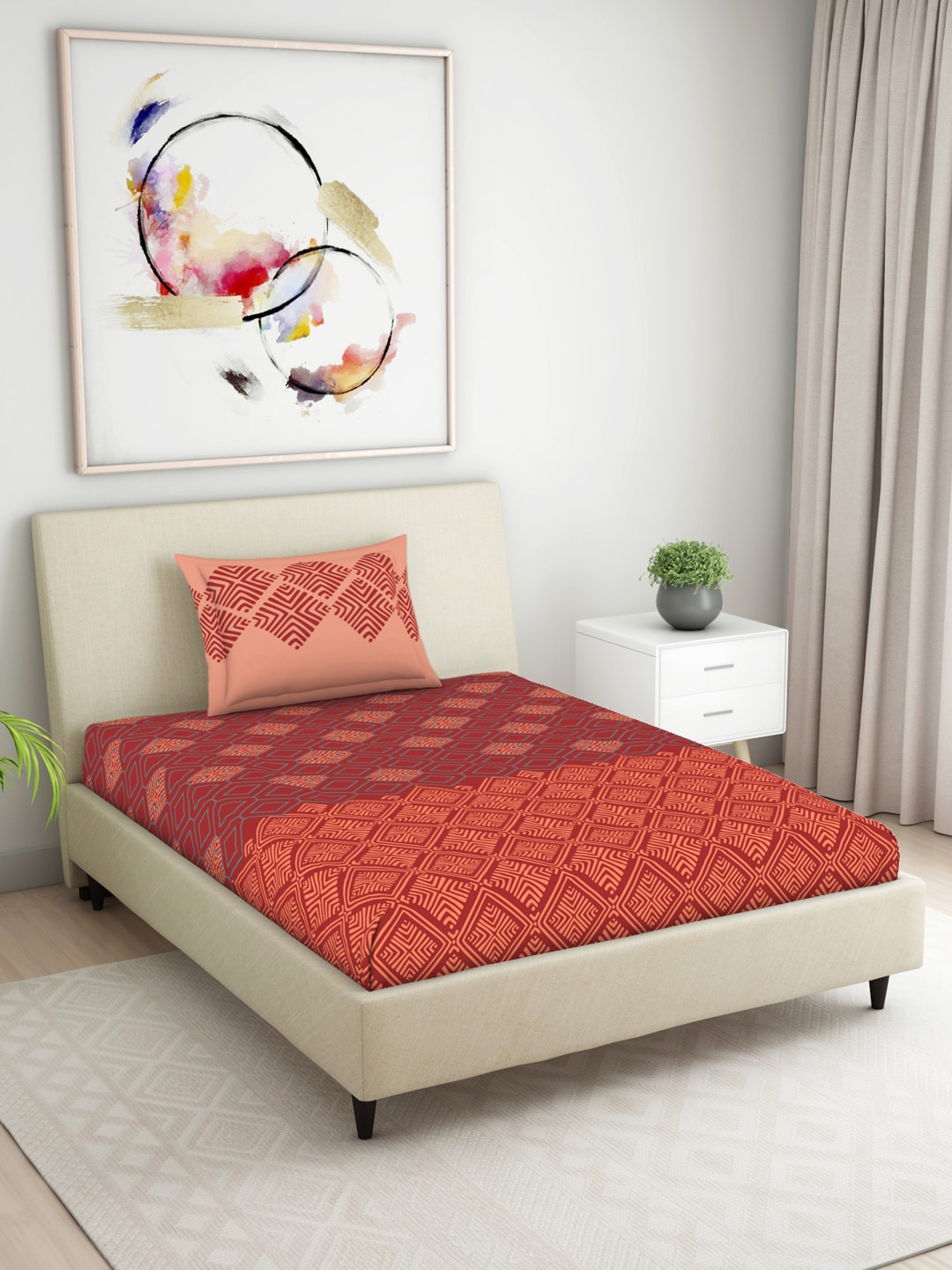 

Welspun Unisex Red Bedsheets