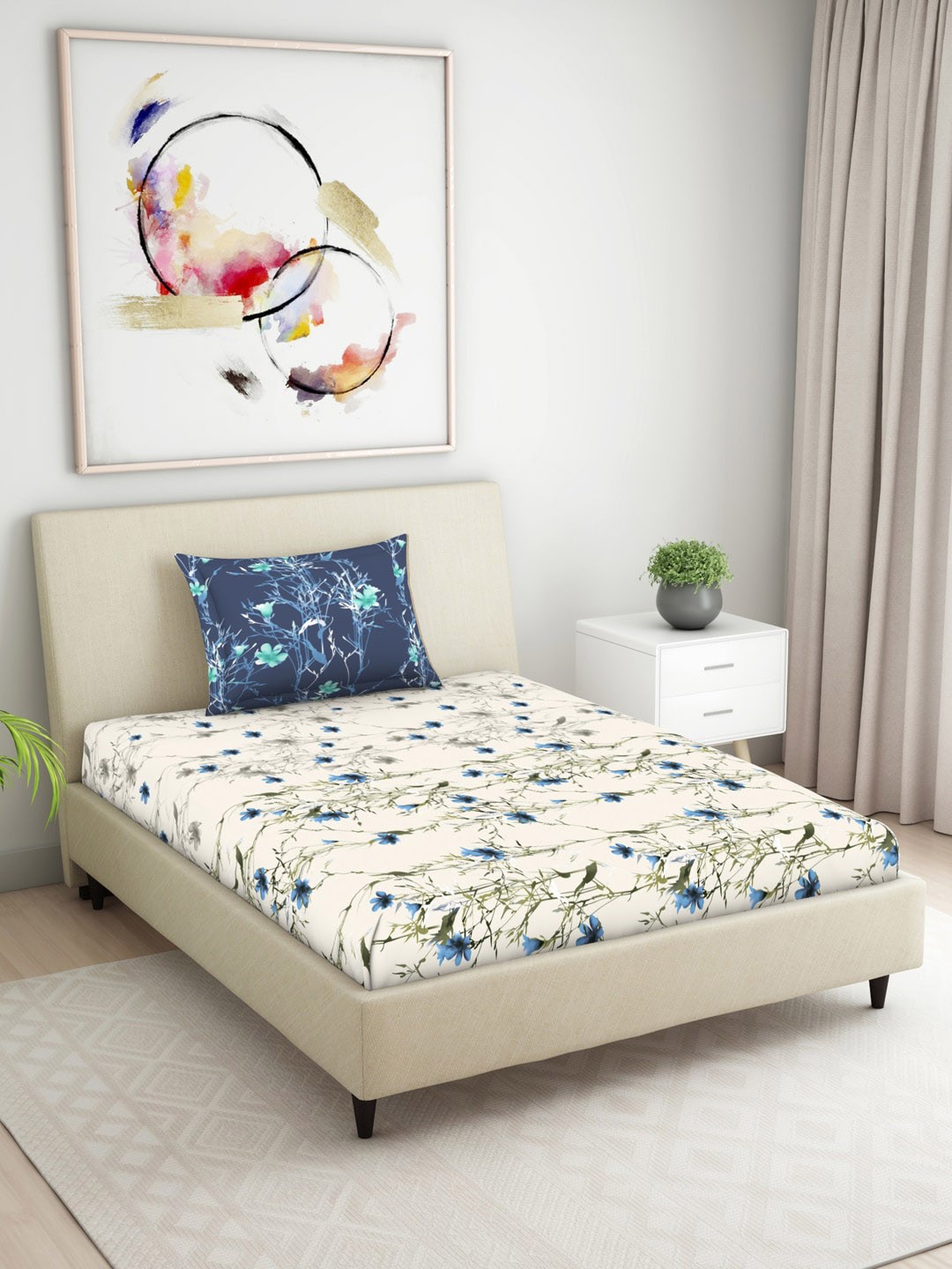 

Welspun Unisex Blue Bedsheets