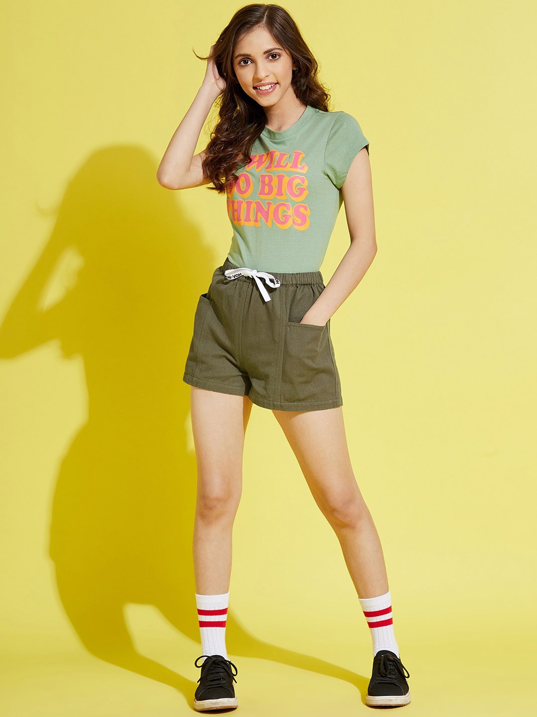 

Noh Voh - SASSAFRAS Kids Girls Olive Green Shorts