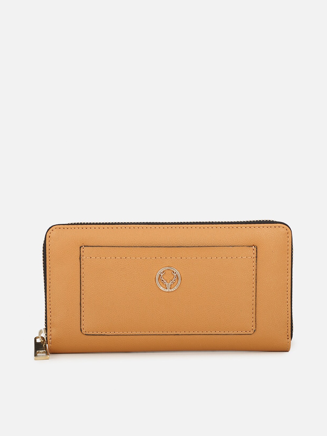 

Allen Solly Women Yellow & Gold-Toned PU Two Fold Wallet