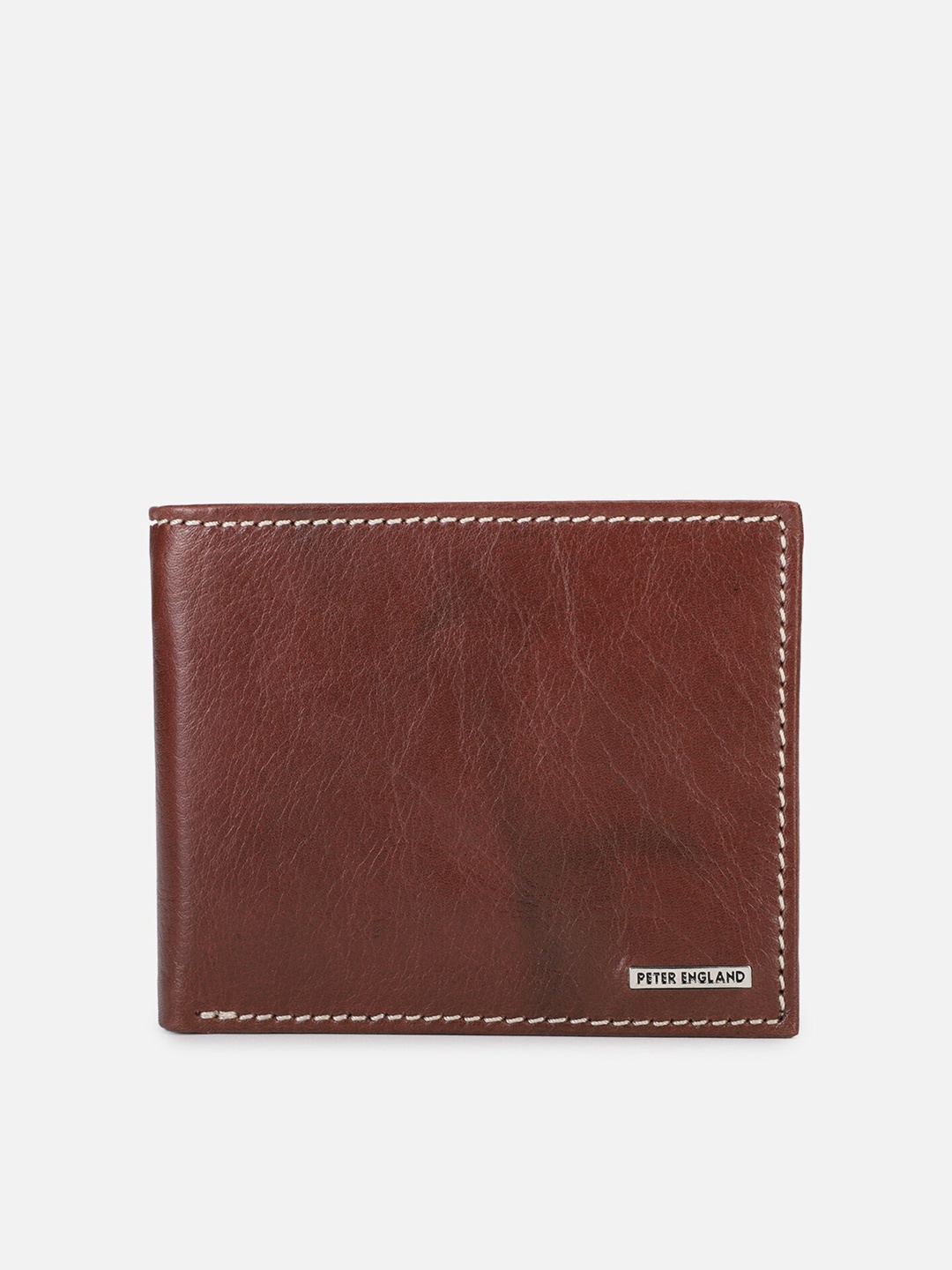 

Peter England Men Maroon Textured Leather Two Fold Wallet
