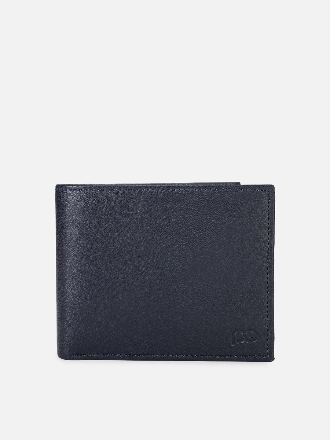 

Peter England Men Navy Blue Leather Two Fold Wallet