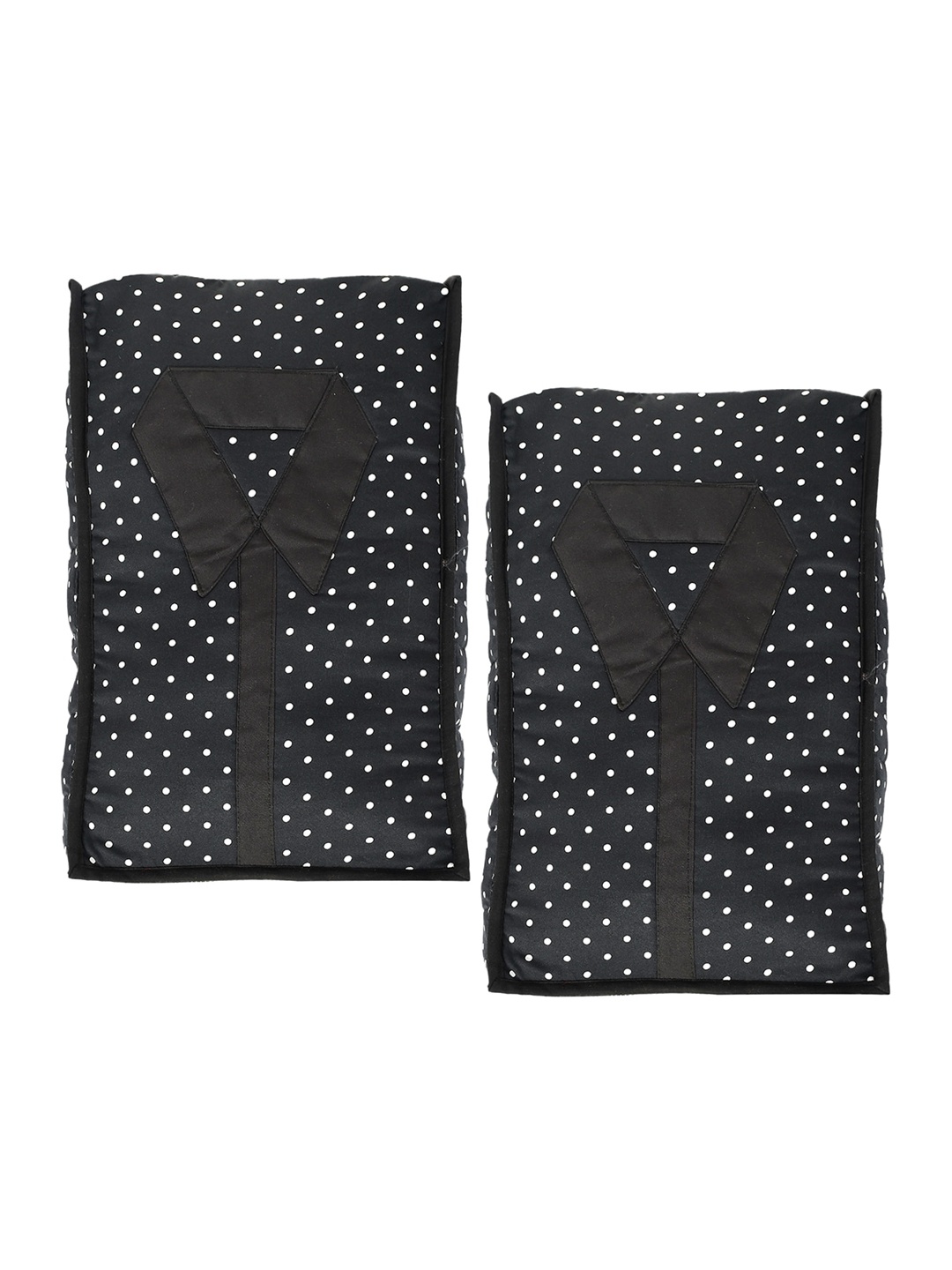 

Kuber Industries Set Of 2 Black & White Printed Cotton Shirt Covers