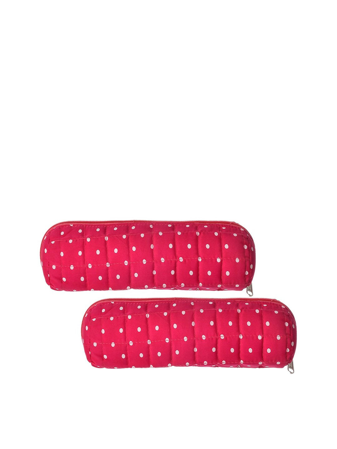 

Kuber Industries Set Of 2 Dot Printed Cotton Jewellery Organizer, Pink