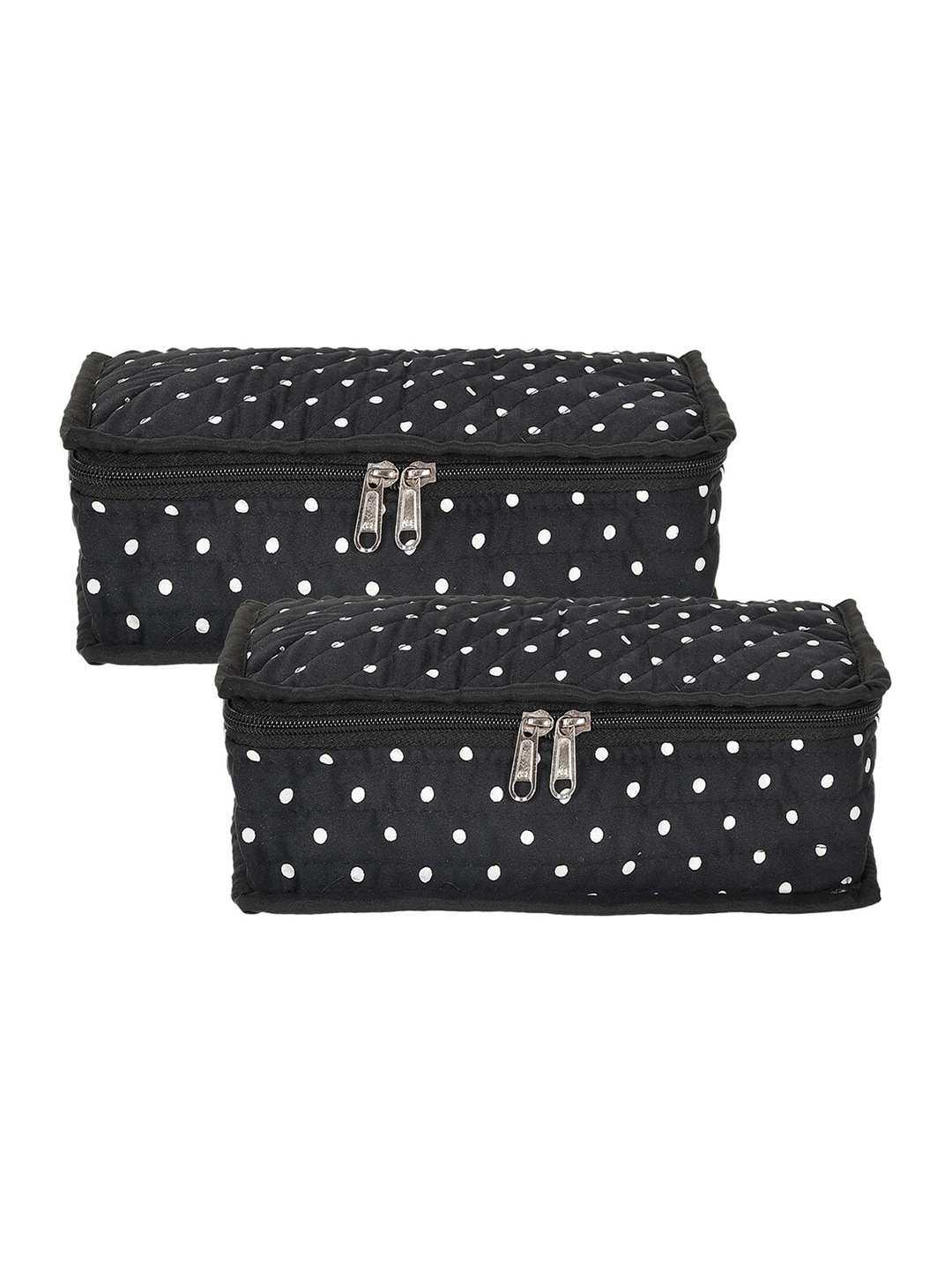 

Kuber Industries Set Of 2 Black Printed Jewellery Organizers