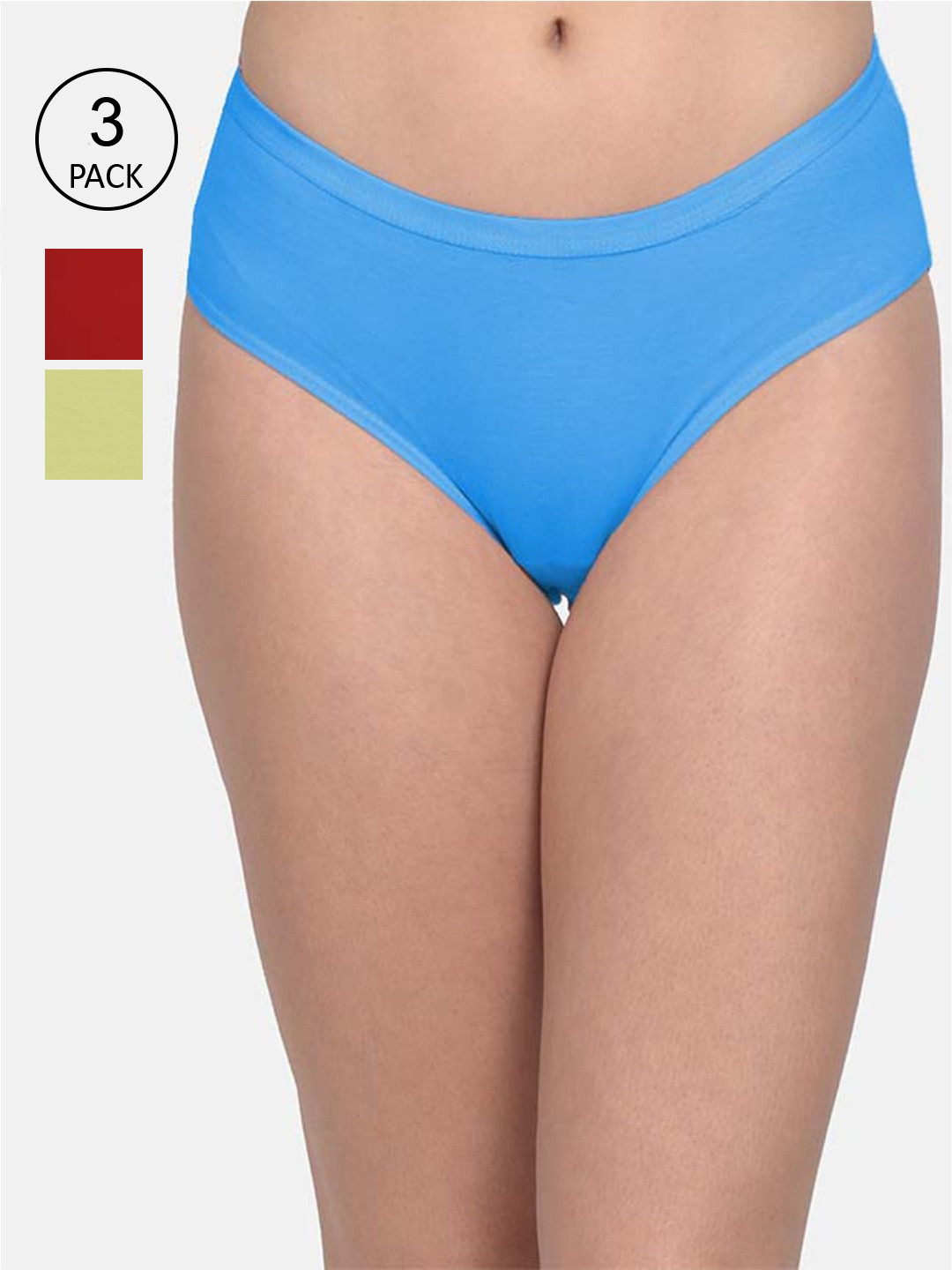 

mod & shy Women Pack Of 3 Assorted Solid Basic Briefs