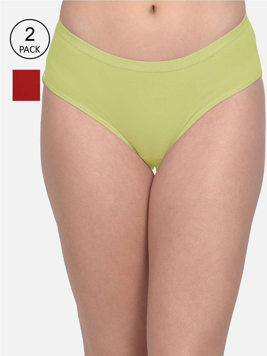 

mod & shy Women Pack Of 2 Assorted Solid Basic Briefs