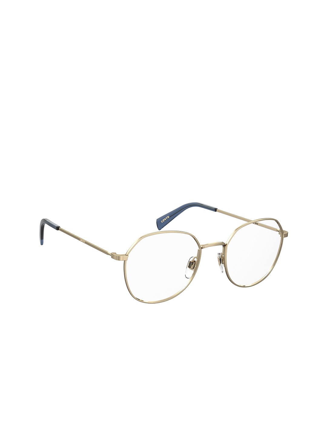 

Levis Unisex Clear Lens & Gold-Toned Round Sunglasses with Polarised Lens