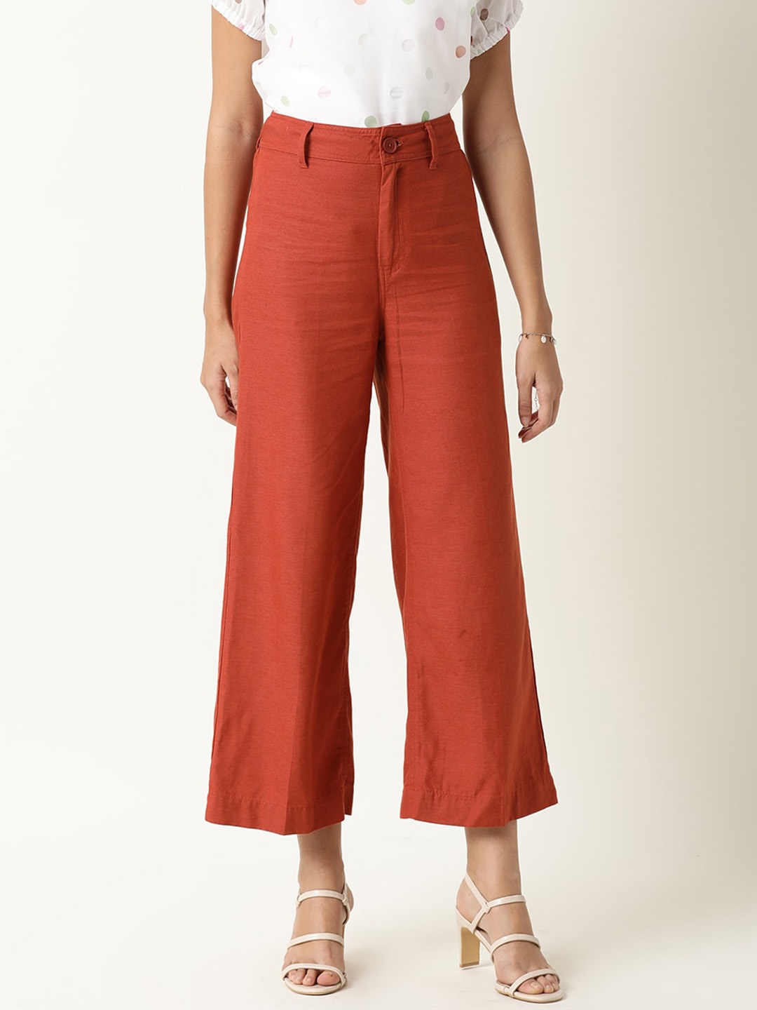 

RAREISM Women Mustard Yellow Trousers