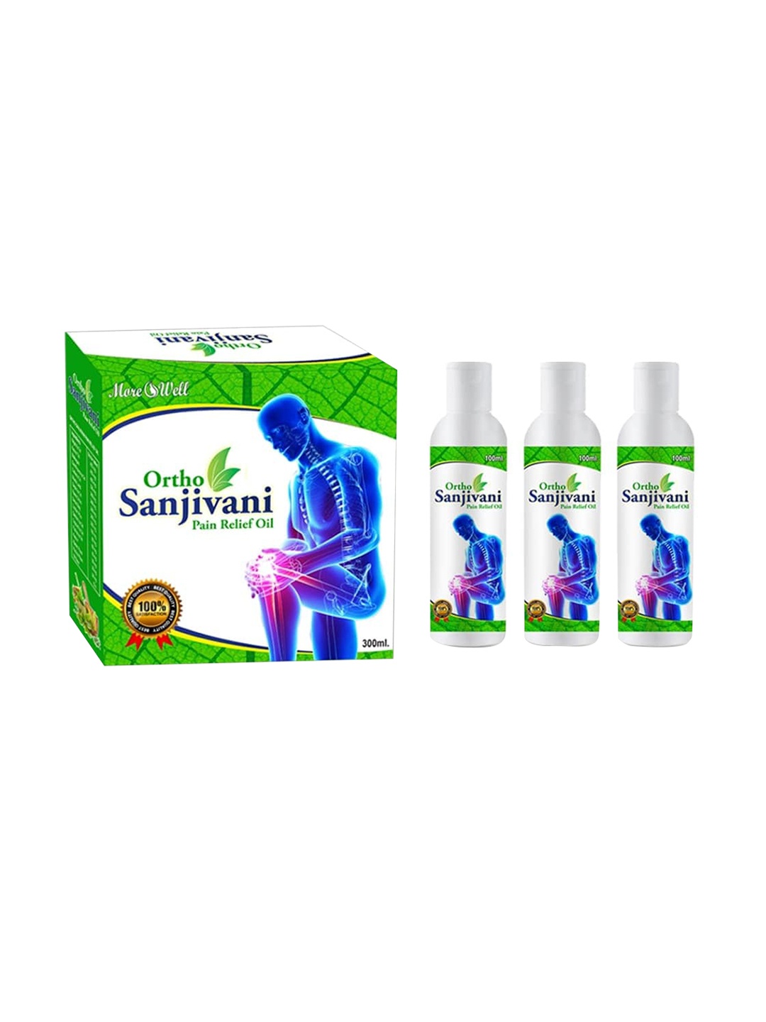 

Morewell Set Of 3 Ortho Sanjivani Pain Relief Oil, Red
