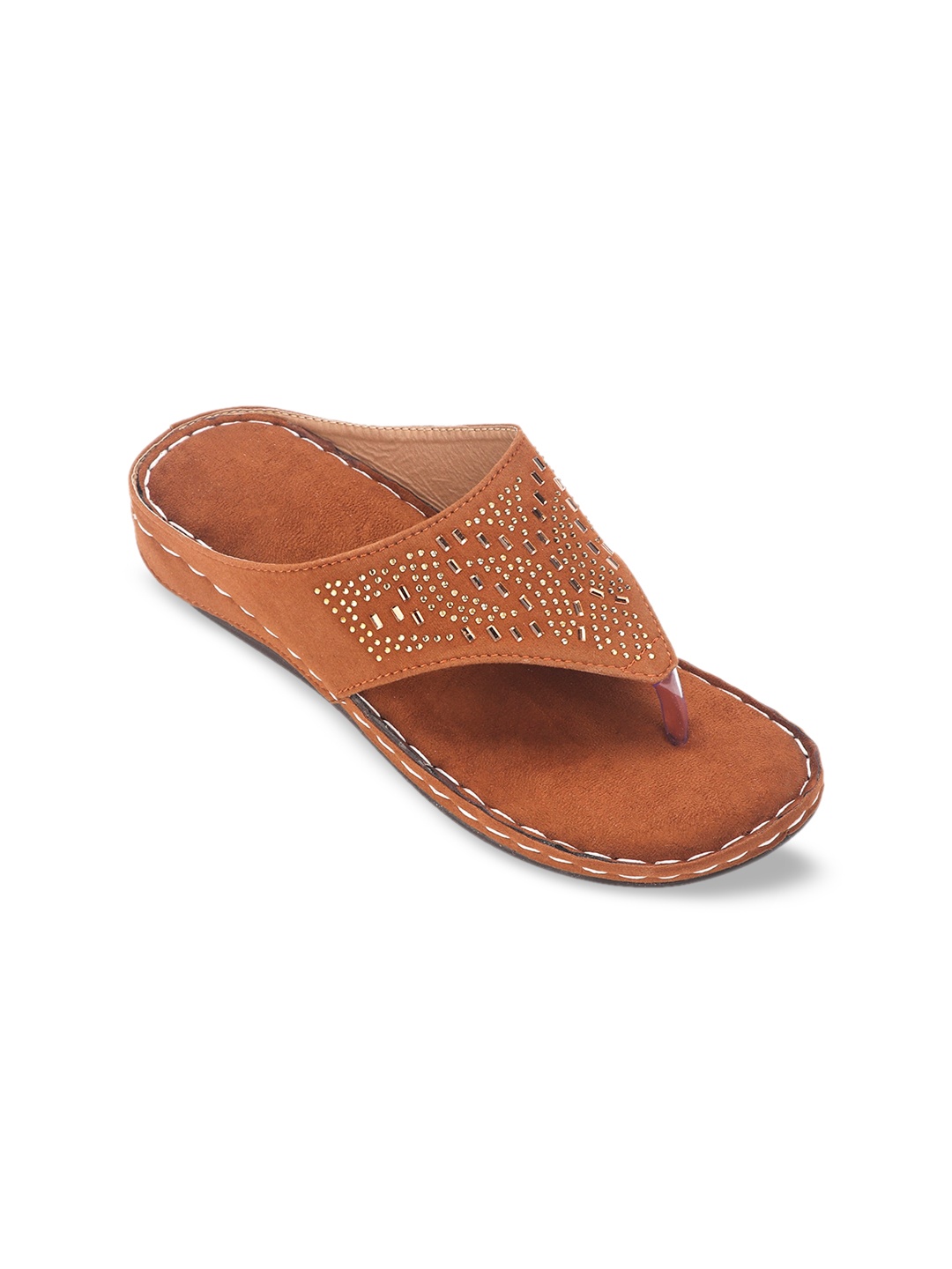 

Myra Brown Embellished Velvet Comfort Heels