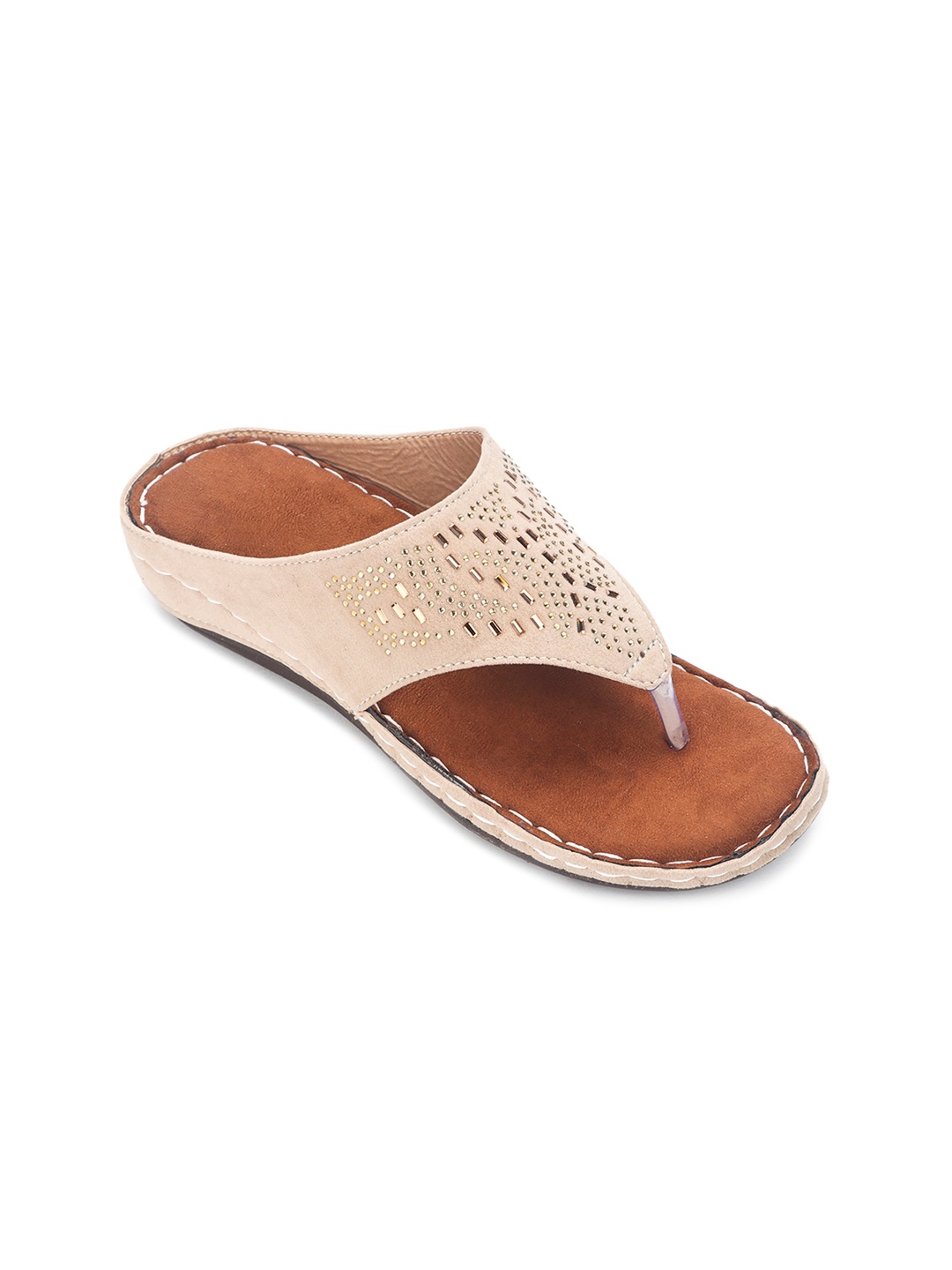

Myra Beige Embellished Suede Orthopedic Wedge Heels