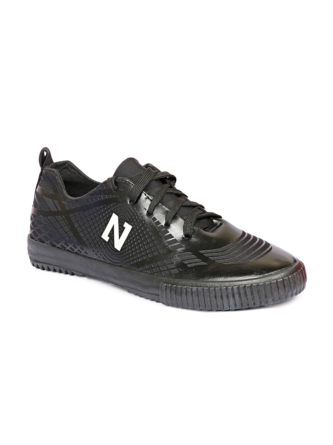 

MOZAFIA Men Black Woven Design PU Sneakers