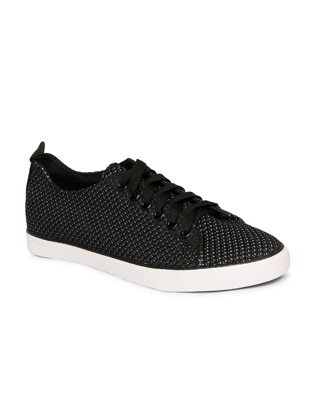 

MOZAFIA Men Black Woven Design Sneakers