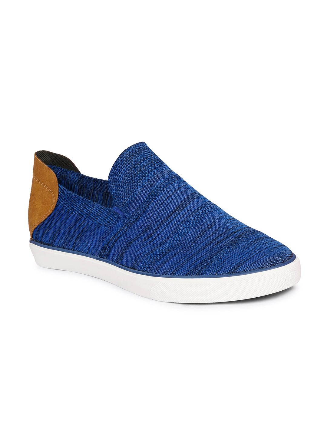 

MOZAFIA Men Blue Woven Design Slip-On Sneakers