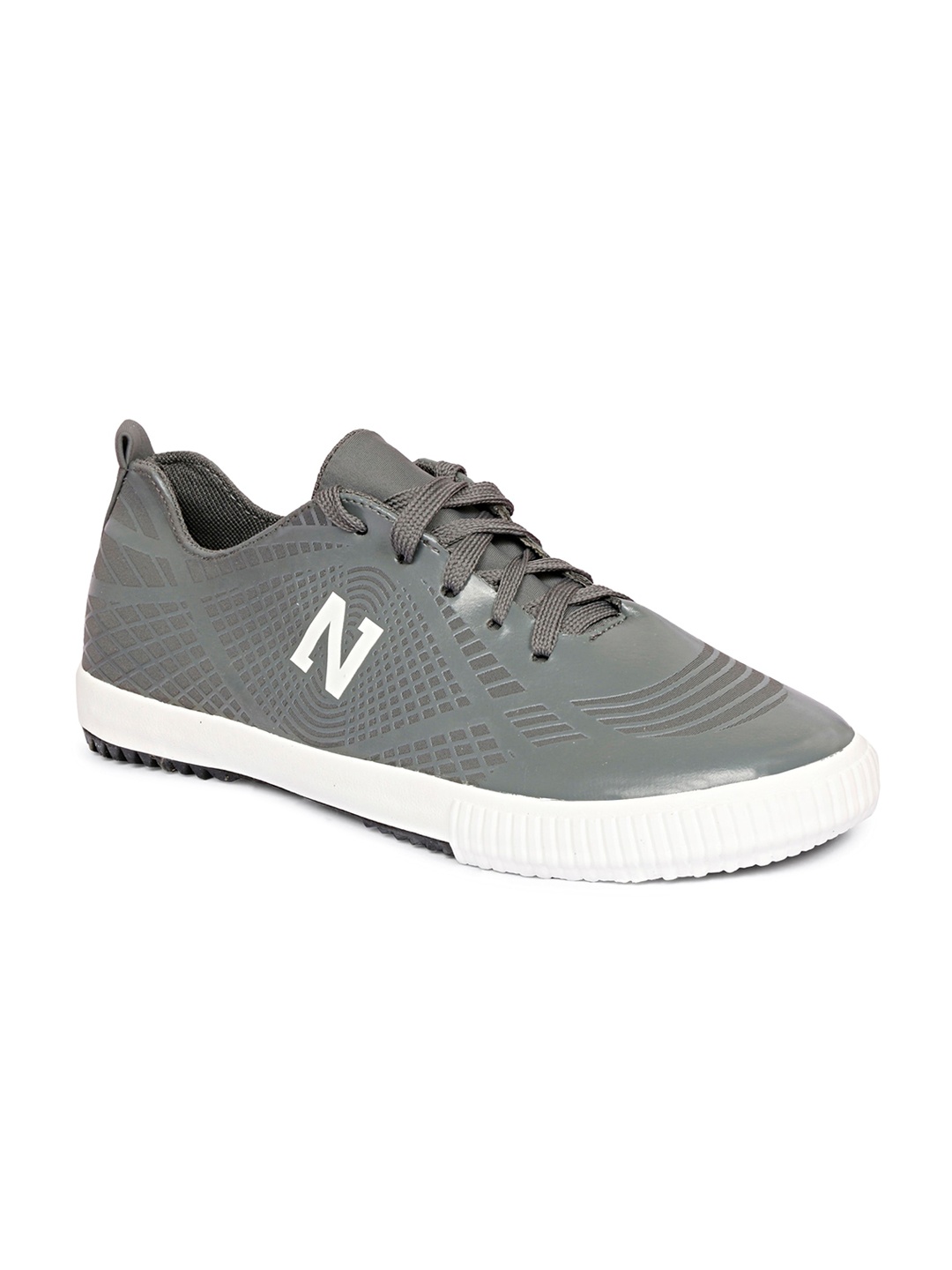 

MOZAFIA Men Grey Woven Design PU Sneakers