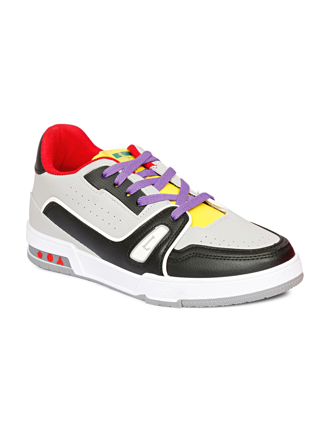 

MOZAFIA Men Yellow Colourblocked PU Sneakers