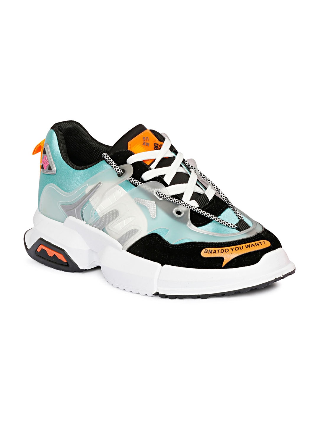 

MOZAFIA Men Sea Green Colourblocked Sneakers