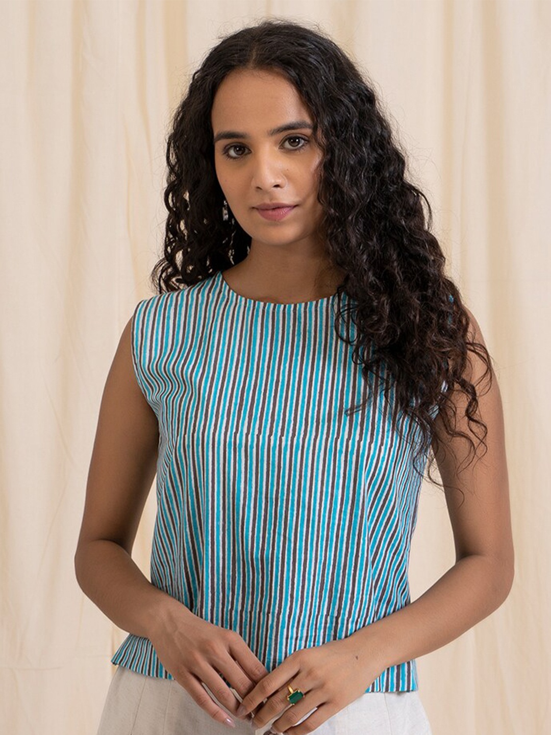 

AKISO Blue Striped Top