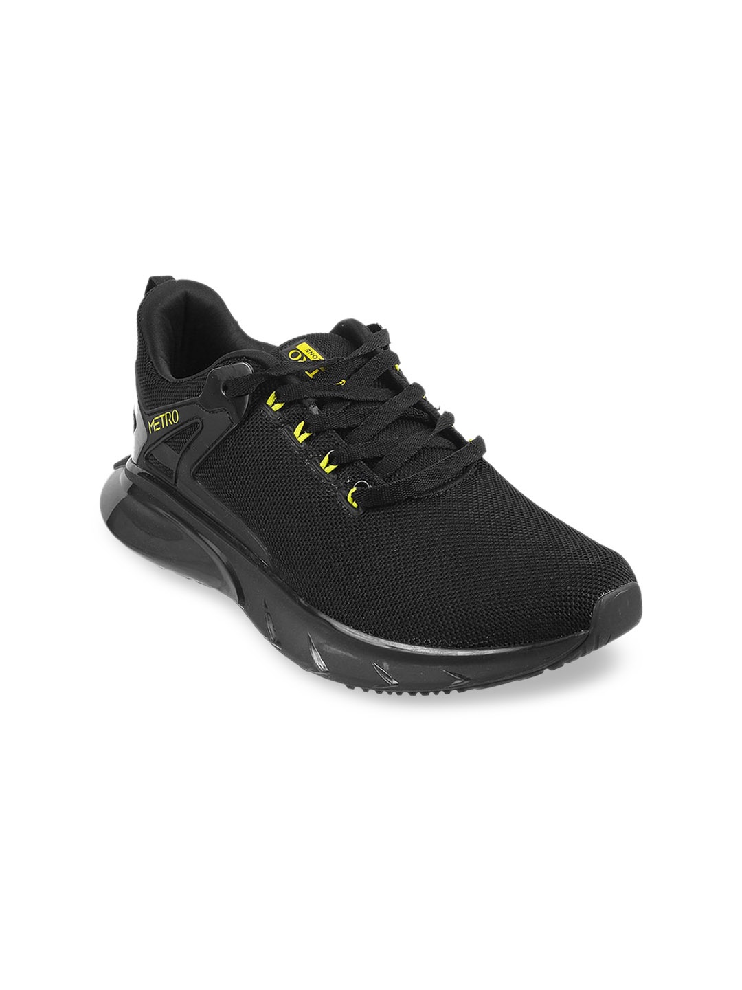 

Metro Men Black Textured Sneakers
