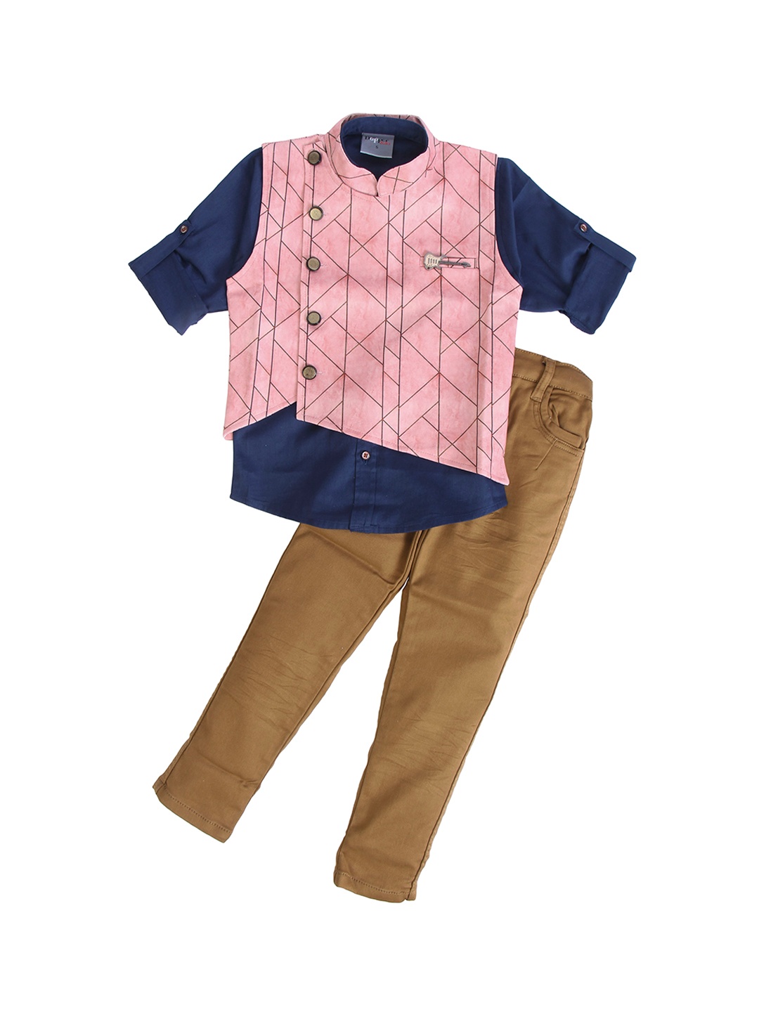 

Dapper dudes Boys Peach Clothing Set