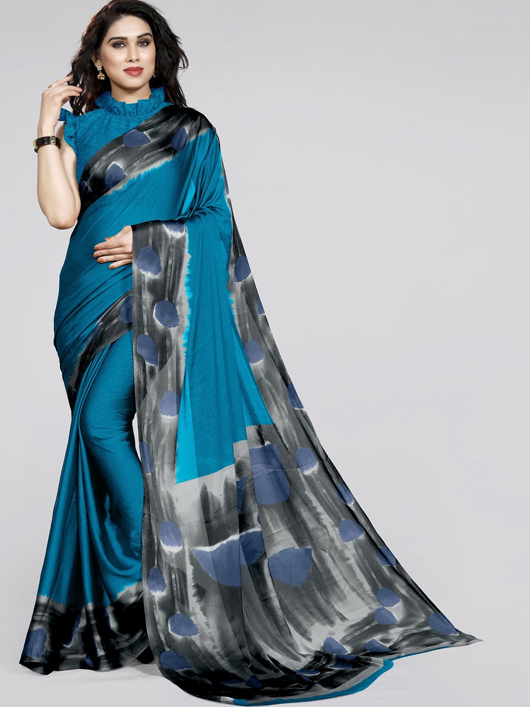 

KALINI Blue & Grey Saree