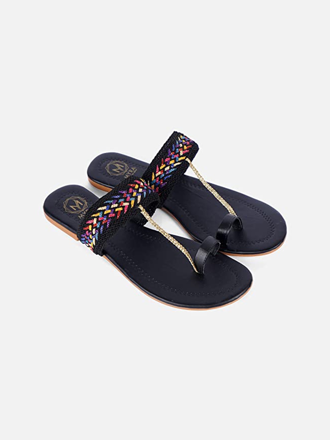 

Myra Women Black Braided One Toe Flats