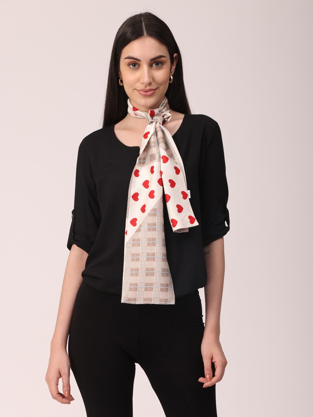

NOTEQUAL Women Red & Brown Printed Scarf