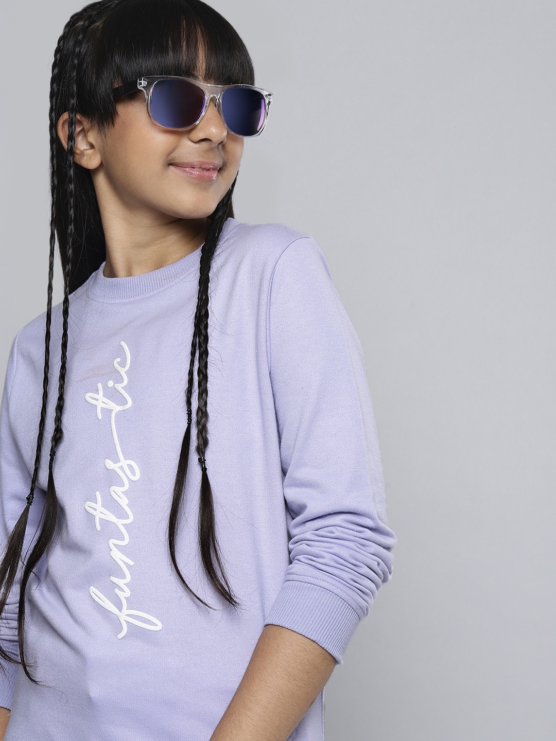 

HERE&NOW Girls Lavender Printed Sweatshirt