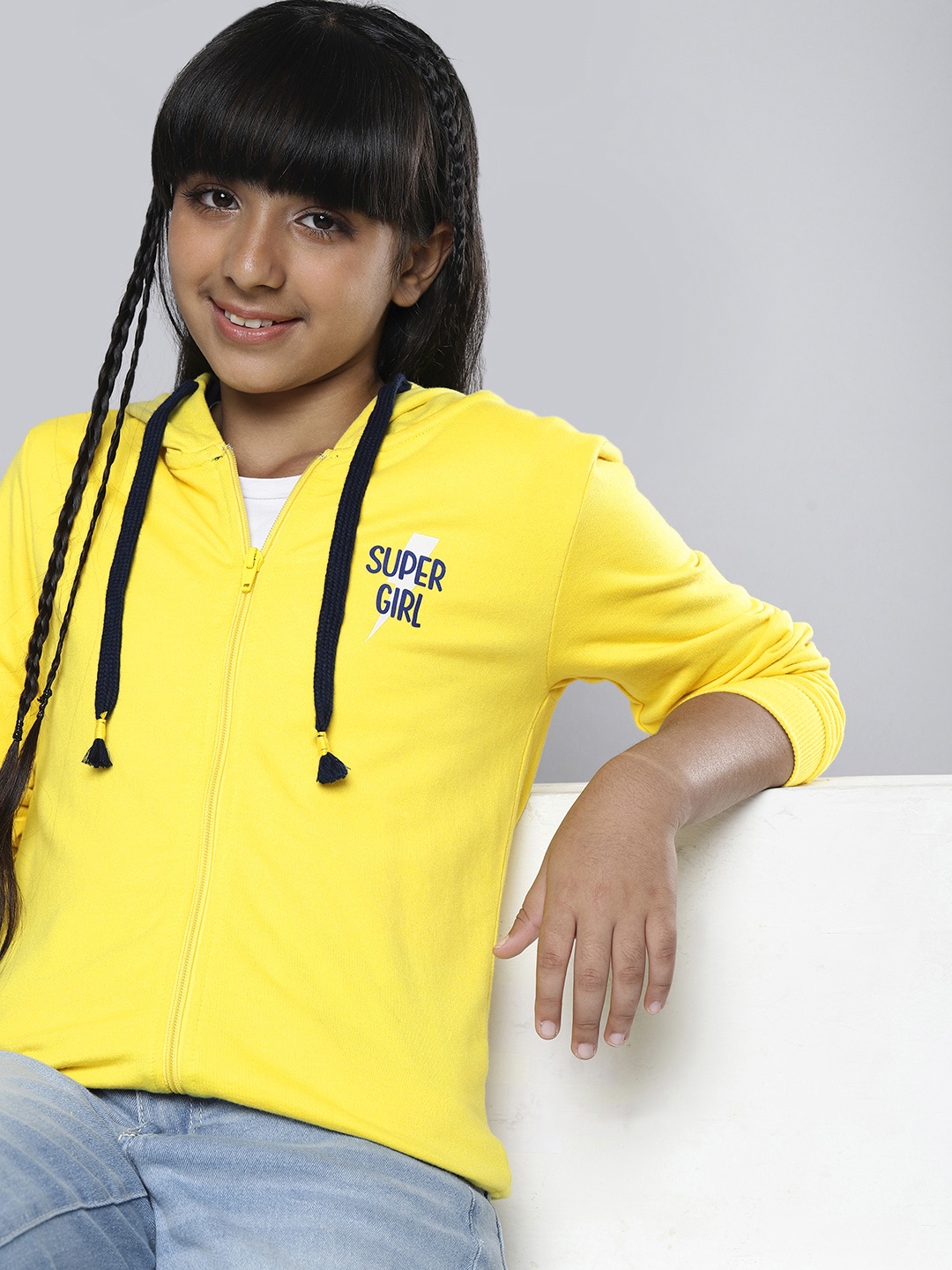 

HERE&NOW Girls Yellow Hooded Sweatshirt