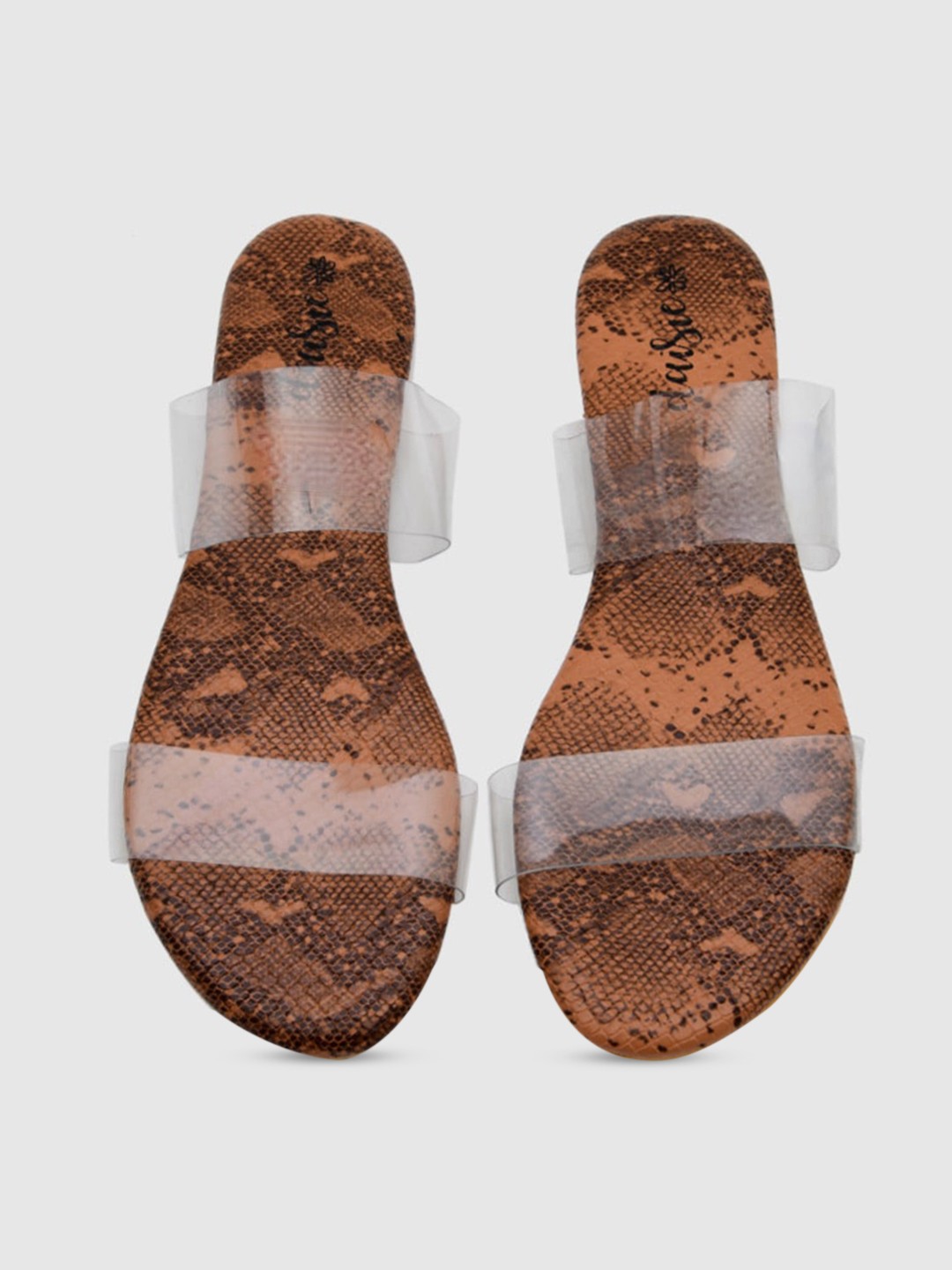 

daisie Women Brown Textured Open Toe Flats with Buckles