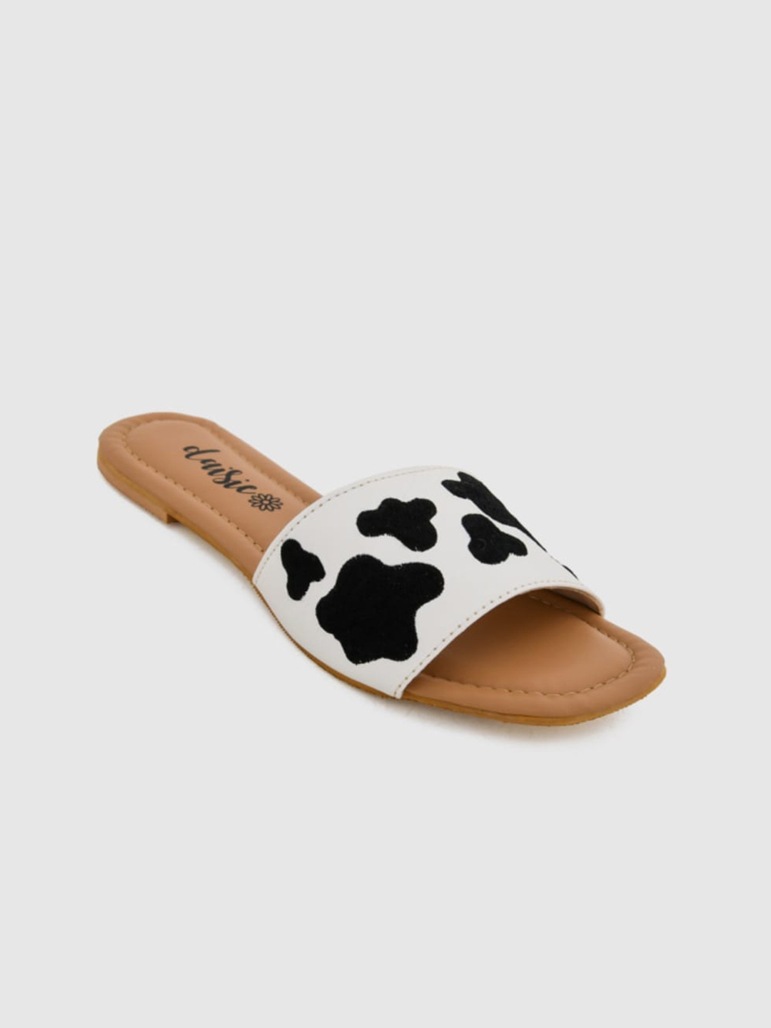

daisie Women White Printed Open Toe Flats with Bows