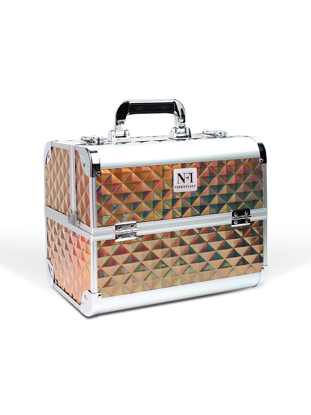 

NFI essentials Women Rose Gold-Coloured Solid Makeup Organisers