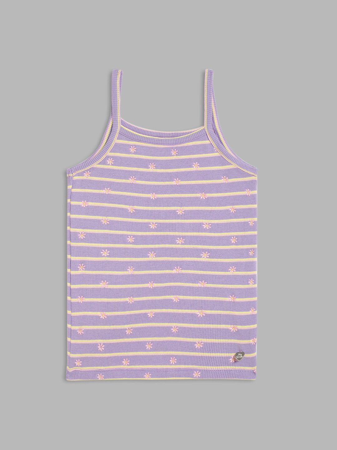 

Blue Giraffe Girls Purple Striped High Neck T-shirt