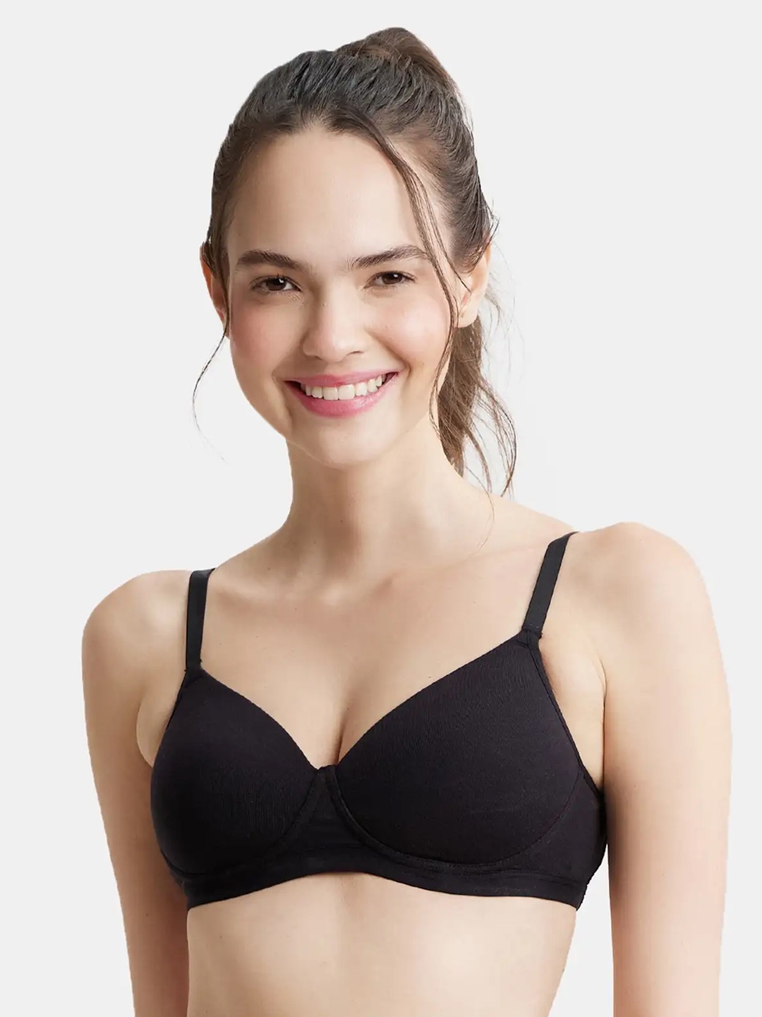 

Jockey Wirefree Padded Full Coverage SlipOn Beginners Bra-MJ20, Black