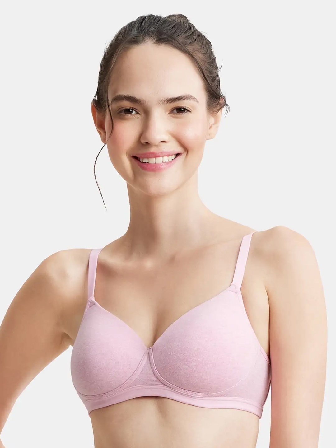 

Jockey Wirefree Padded Full Coverage SlipOn Beginners Bra-MJ20, Pink