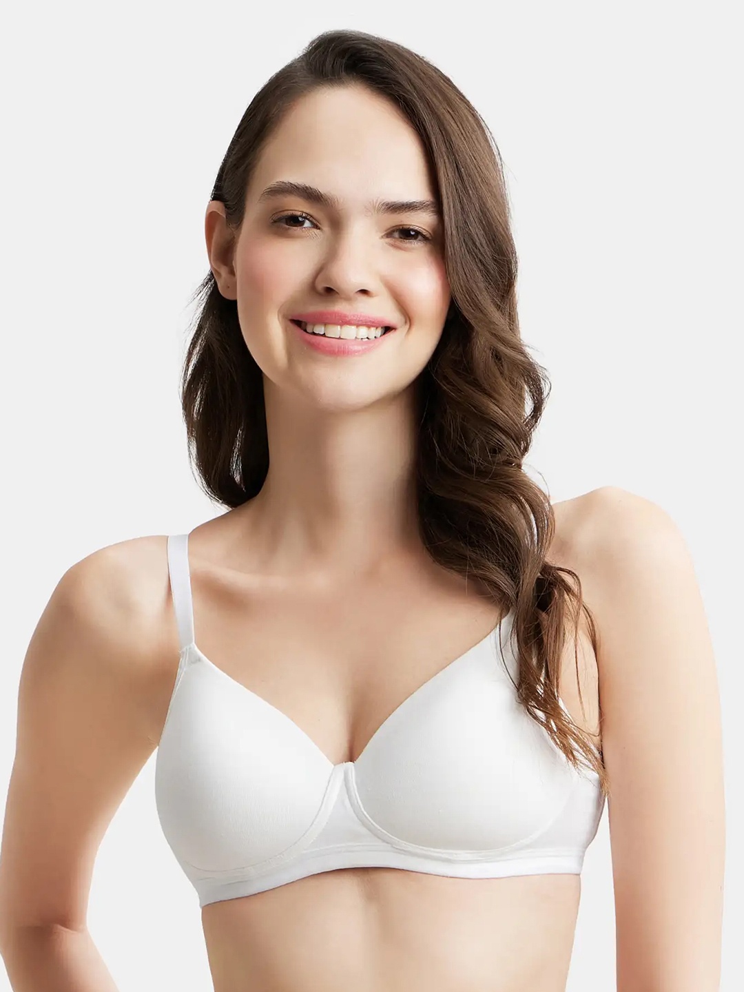 

Jockey Wirefree Padded Super Combed Cotton Full Coverage Slip On Beginners Bra -MJ20, White