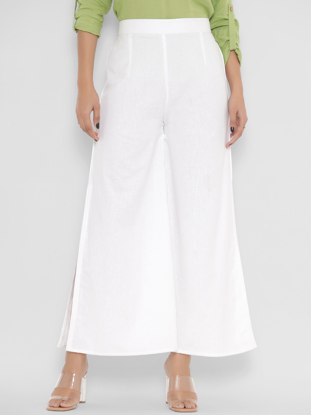

PINKVILLE JAIPUR Women White Flared Culottes Trousers