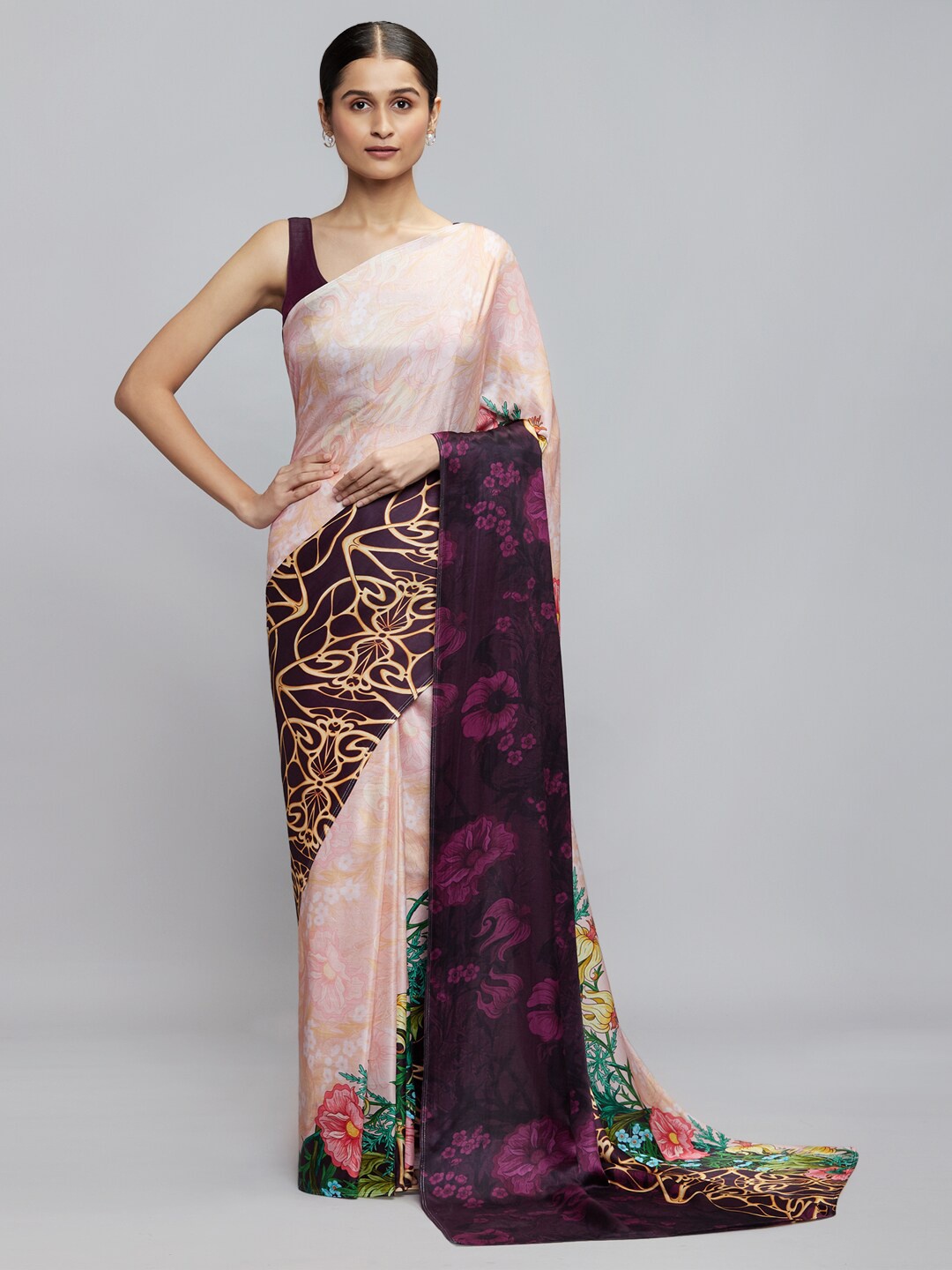 

navyasa by liva Pink & Purple Saree