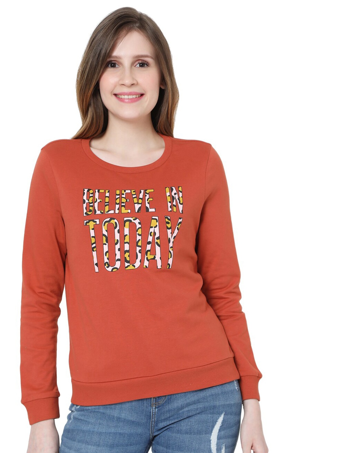 

Vero Moda Women Brown Printed Sweatshirt