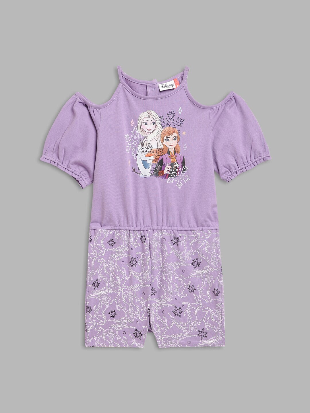 

Blue Giraffe Girls Purple & White Basic Jumpsuit