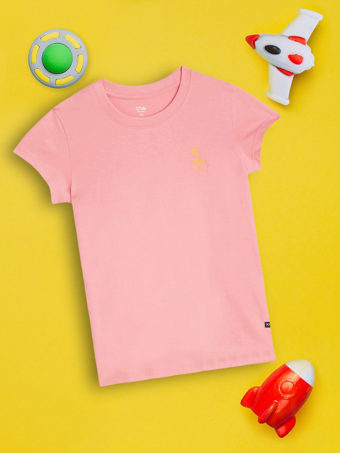 

XY Life Girls Pink Playmate Super Combed Cotton T-shirt