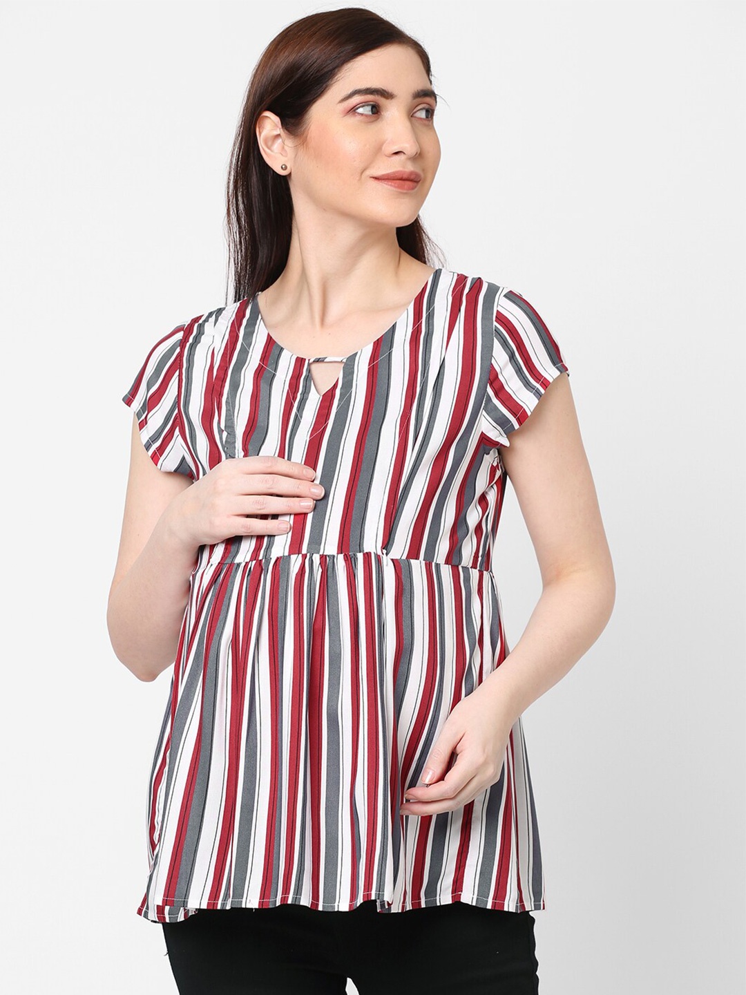 

Mystere Paris Red Striped Top