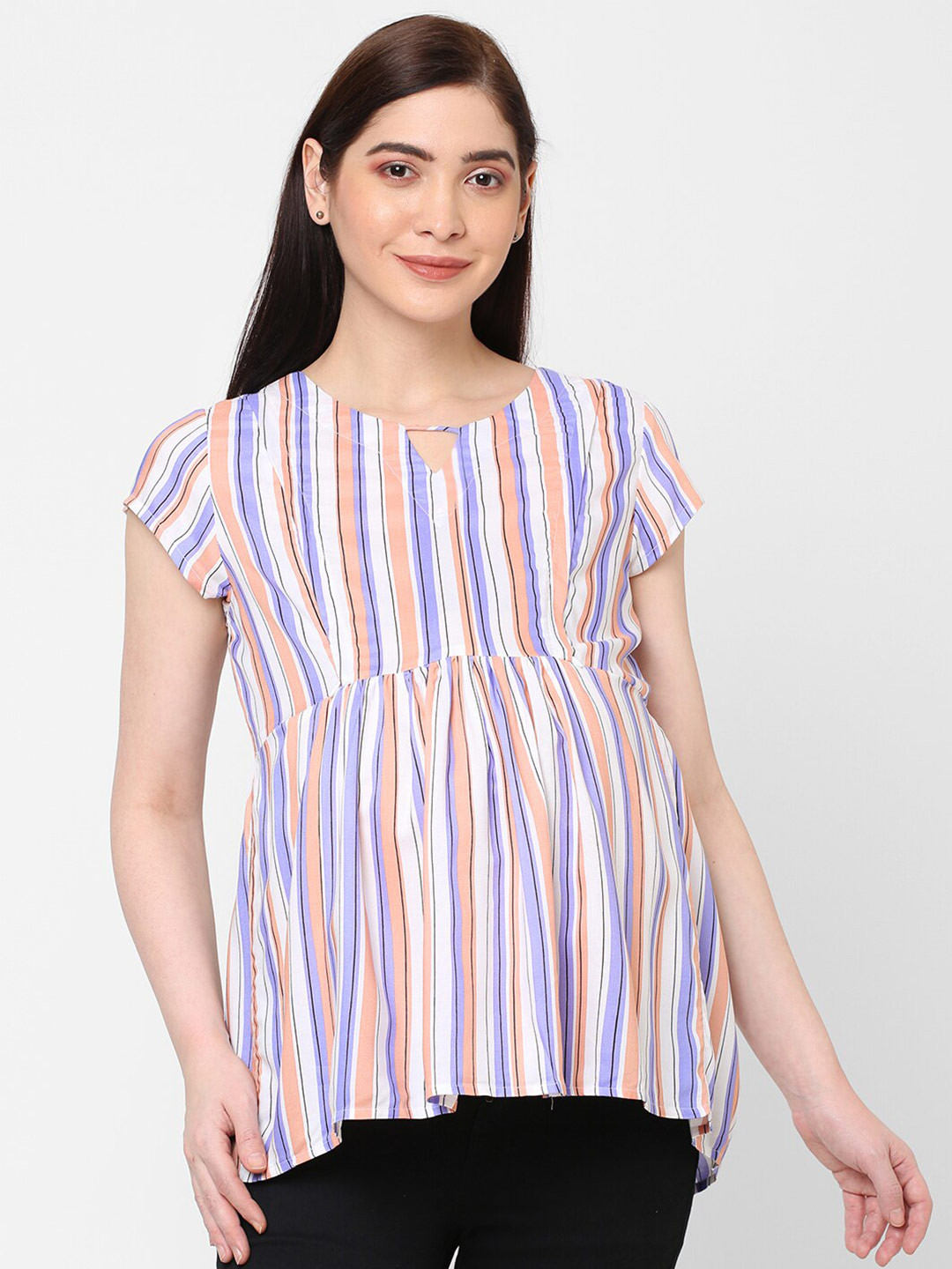 

Mystere Paris Purple Striped Top