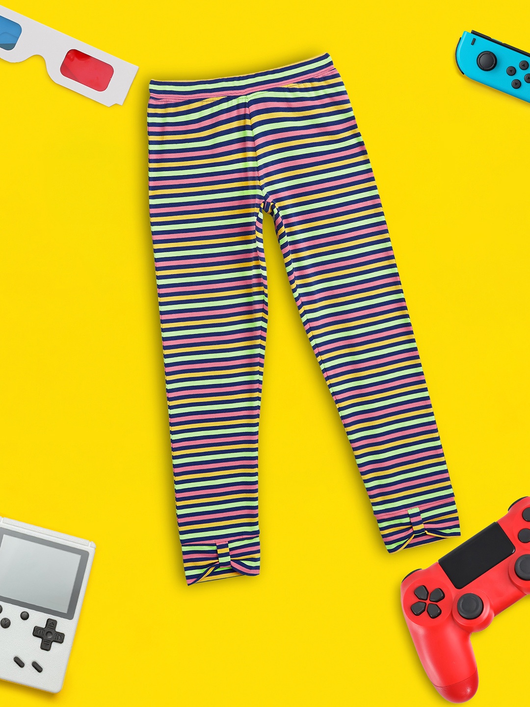 

XY Life Girls Multicolored Supercombed Cotton Leggings, Multi